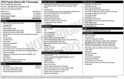 2022 Toyota Sienna XSE 7 Passenger