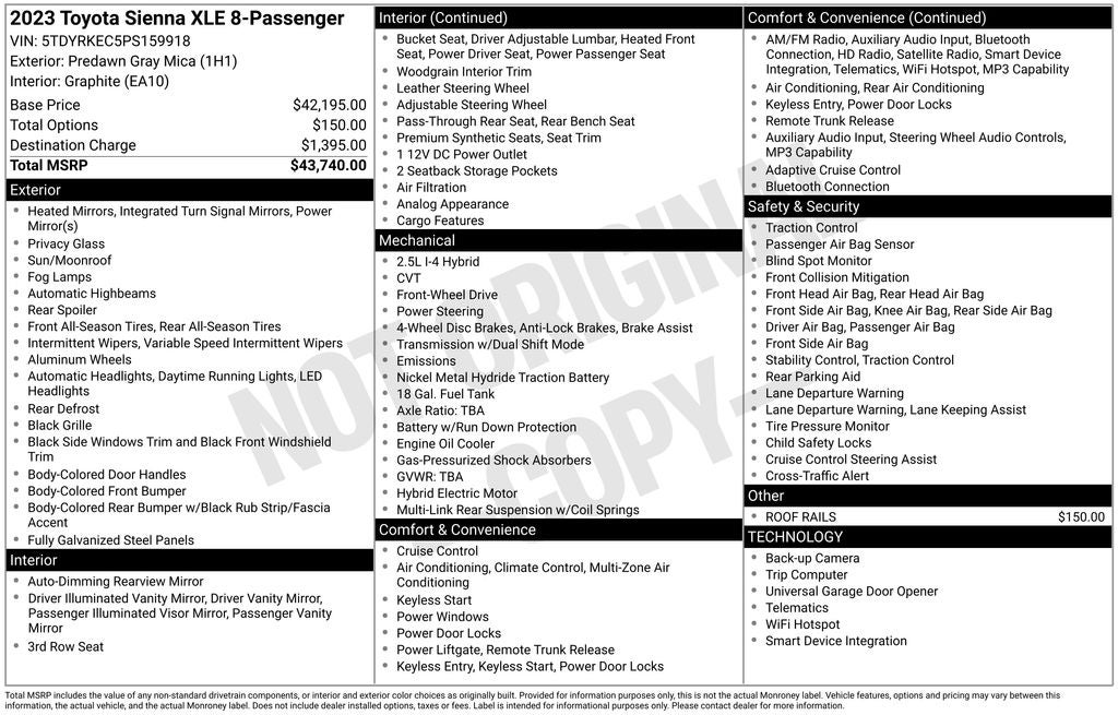 2023 Toyota Sienna XLE 8 Passenger