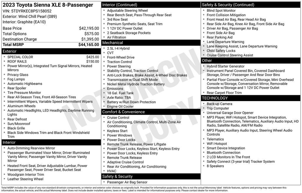 2023 Toyota Sienna XLE 8 Passenger