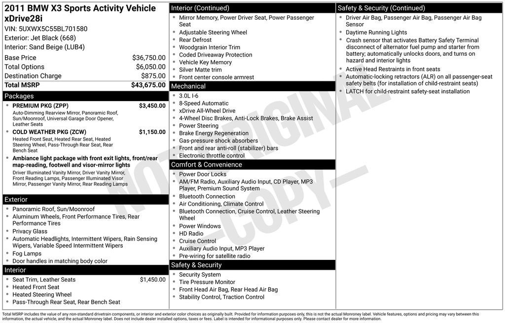 2011 BMW X3 xDrive28i