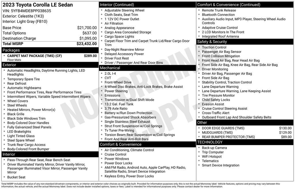 2023 Toyota Corolla LE