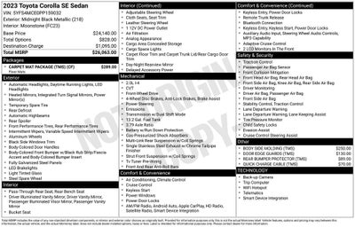 2023 Toyota Corolla SE