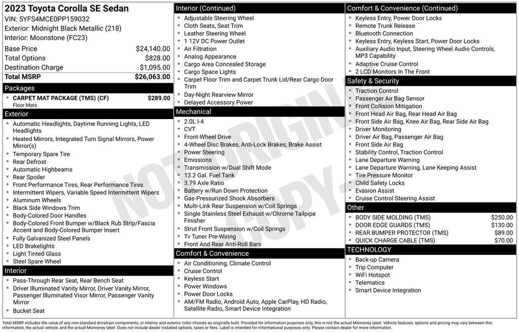 2023 Toyota Corolla SE