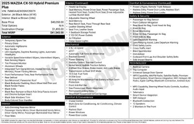 2025 Mazda Mazda CX-50 Hybrid Premium Plus