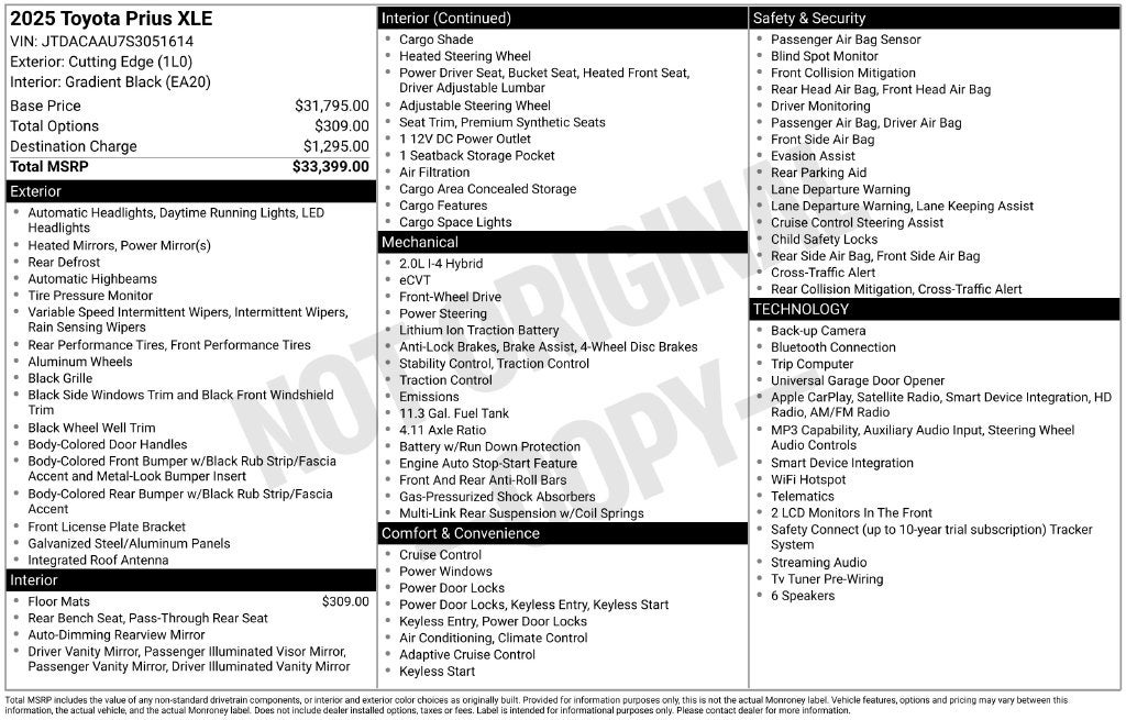 2025 Toyota Prius XLE
