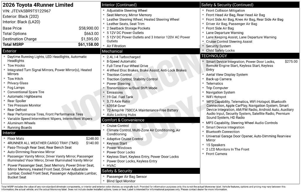 2026 Toyota 4Runner Limited