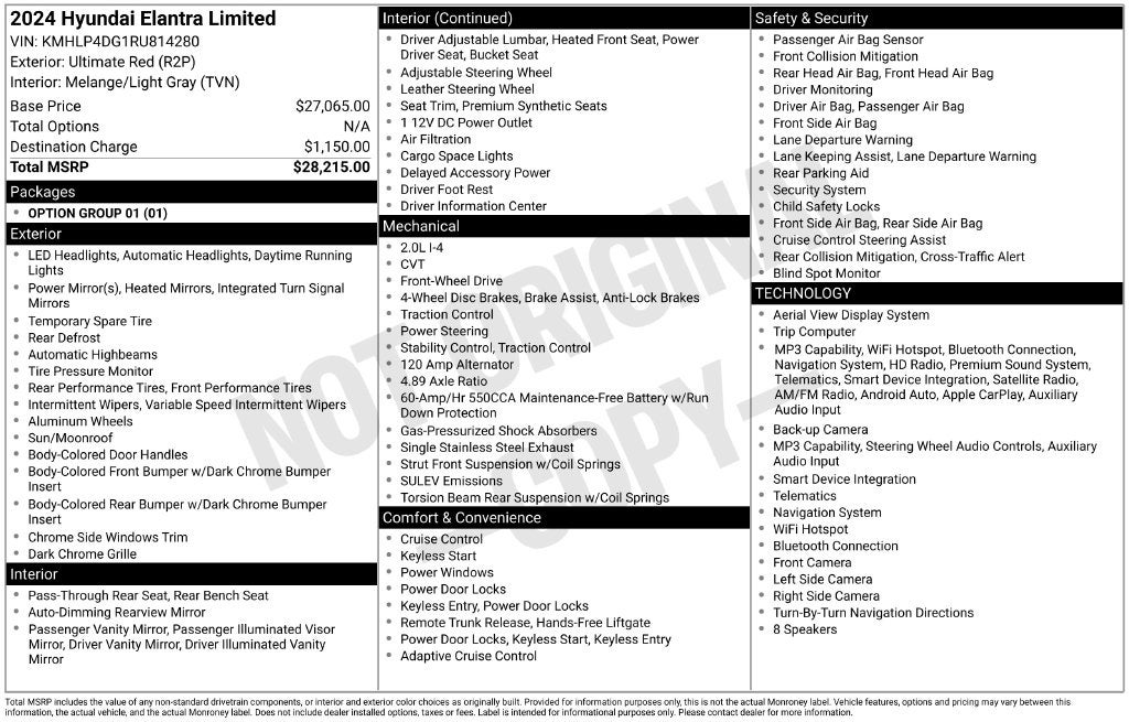 2024 Hyundai Elantra Limited