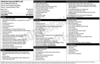 2026 Kia Carnival LXS