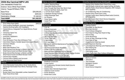 2026 Kia Carnival LXS