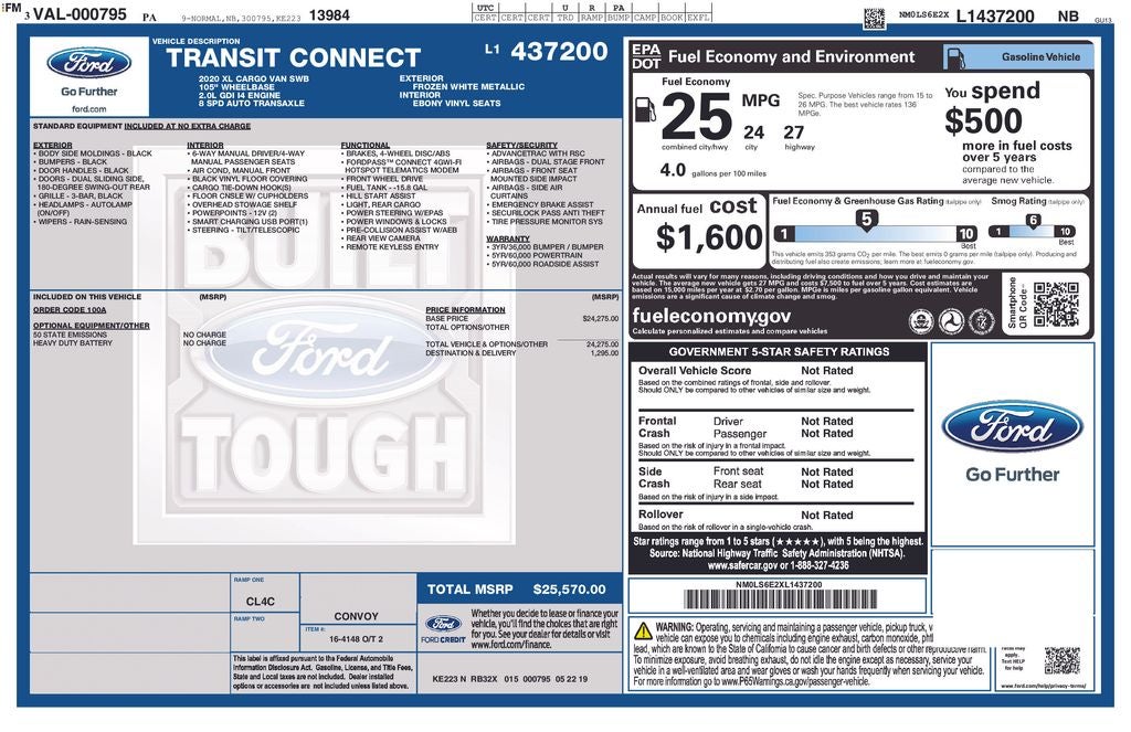 2020 Ford Transit Connect XL