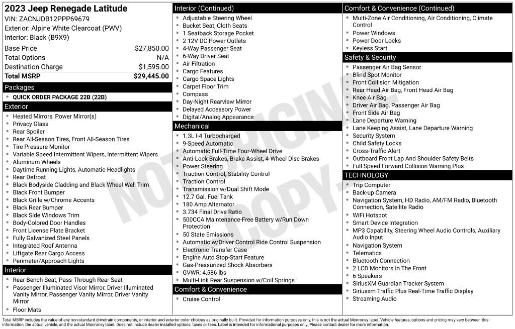 2023 Jeep Renegade Latitude