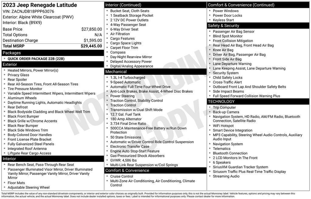 2023 Jeep Renegade Latitude