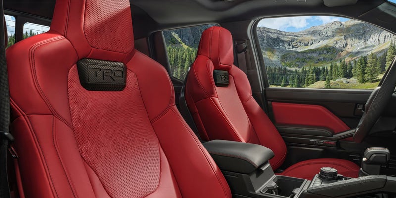 The interior of a 2024 Toyota Tacoma in Akron, OH